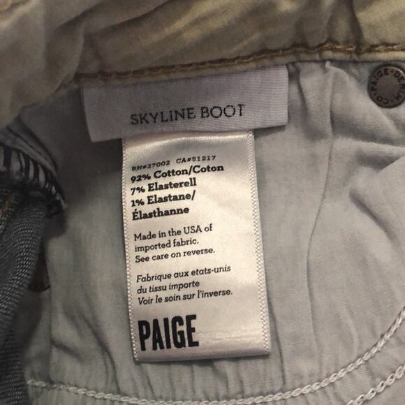 Paige Skyline Jeans Boot Flare SZ 27 Premium Brand Denim - Picture 5 of 12